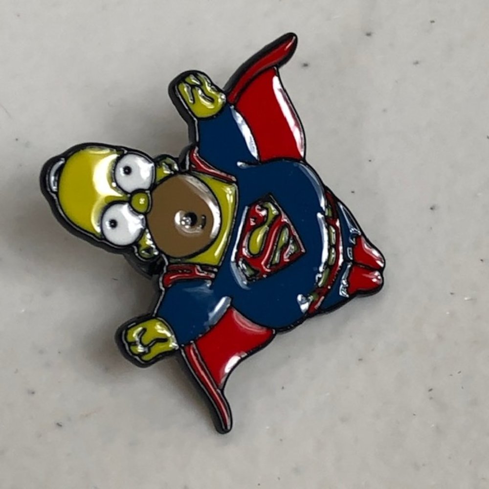 Homer Simpson The Simpsons Superman Pin Lapel TV - Picture 2 of 7